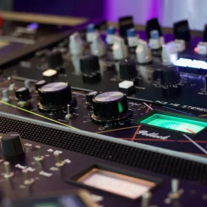 Analogue stereo mastering console with valve compressor and EQ in the Groove Source mastering room